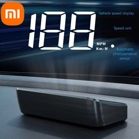Xiaomi 자동차 헤드 업 HD 전자 액세서리 디스플레이 GPS 속도계 속도 KMH 디지털 HUD 앞 유리 프로젝터 새로운 스타일