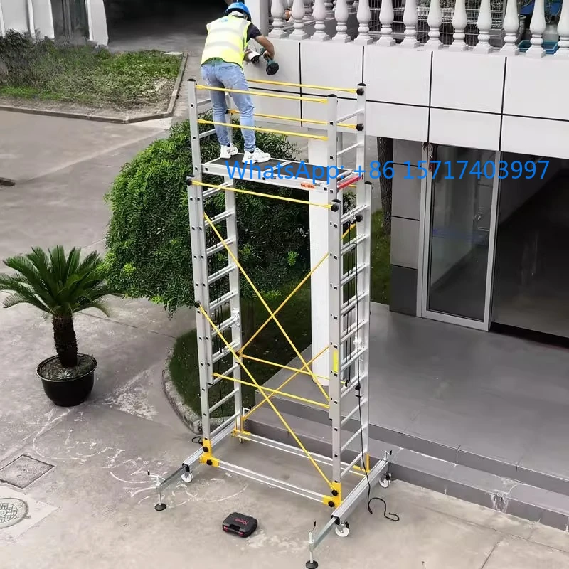 Mobiele steigers van aluminiumlegering, draagbare steigers, directe verkoop van technische ladderplatform