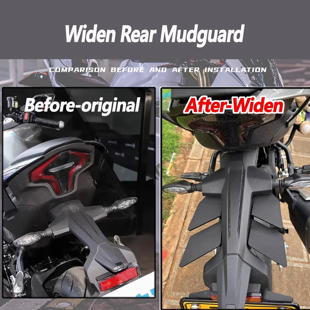 High quality mudguard For QJMOTOR SBM600rs SRK600rs SRK 600rs/800/921 Widening mudguard modification with fixed wing anti mud