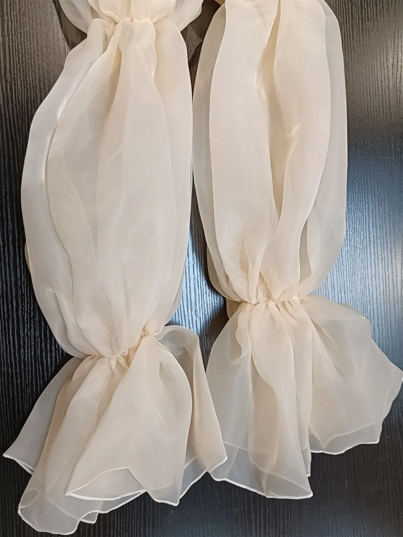 Manches de mariage en Organza, gants gonflés amovibles, manches cape Champagne, accessoire de mariée pour femmes, accessoires de fête formelle de mariée