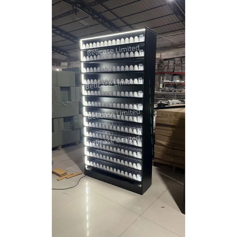 2025customized.Cigarettes Cigar Smoke Products Display Stand Furniture Metal Floor Display Cabinet Showcase