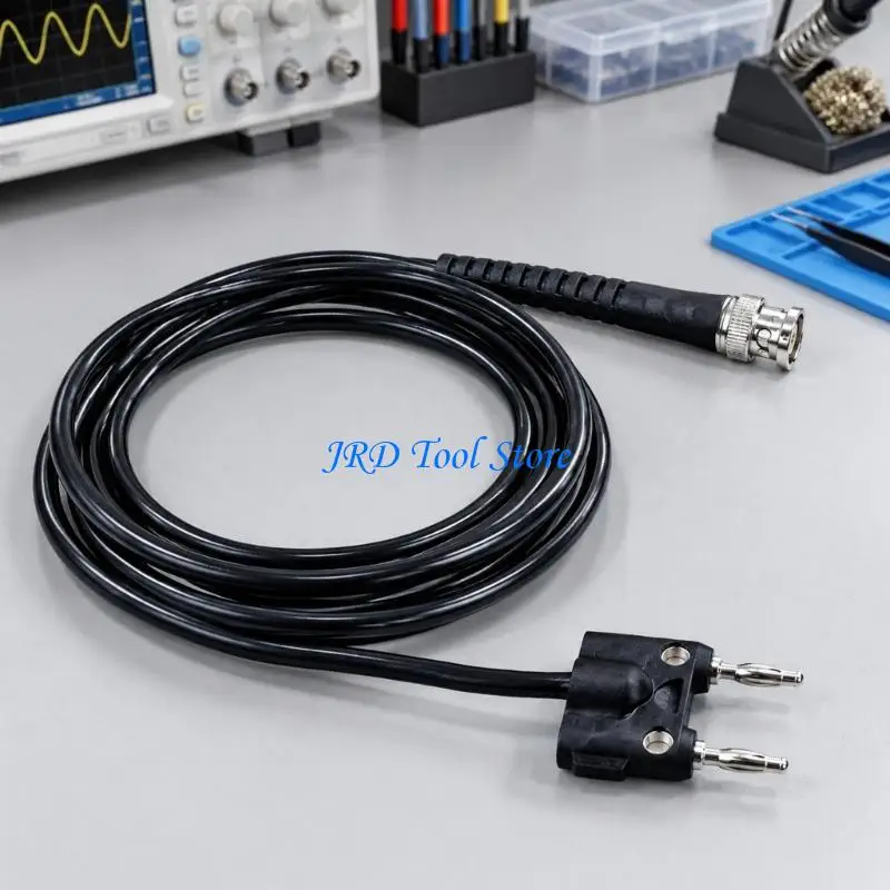 A2UD RG58 BNC to Double Banana Test Cable for Oscilloscope and Source Hookup Tasks