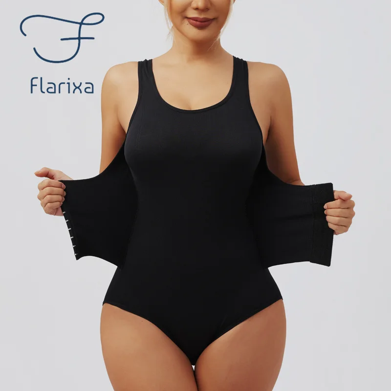 Flarixa Breasted Bodysuit Tank Tops Frauen Abnehmen Shapewear Korsett Reduzierung Body Shaper Modellierung Bauch Steuer Höschen