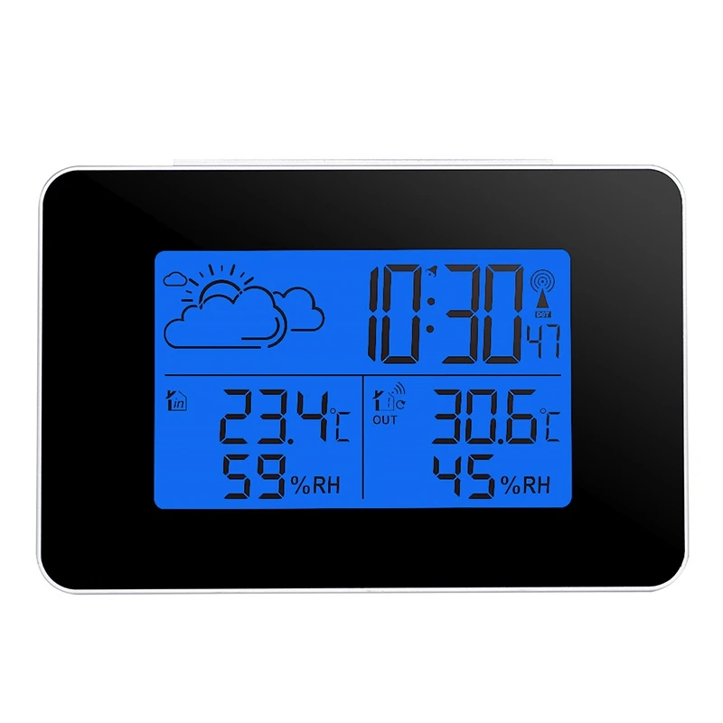 Wireless Weather Forecast Alarm Clock LCD Digital Screen Outdoor Home Weather Forecast Sensor Clock With Barometer