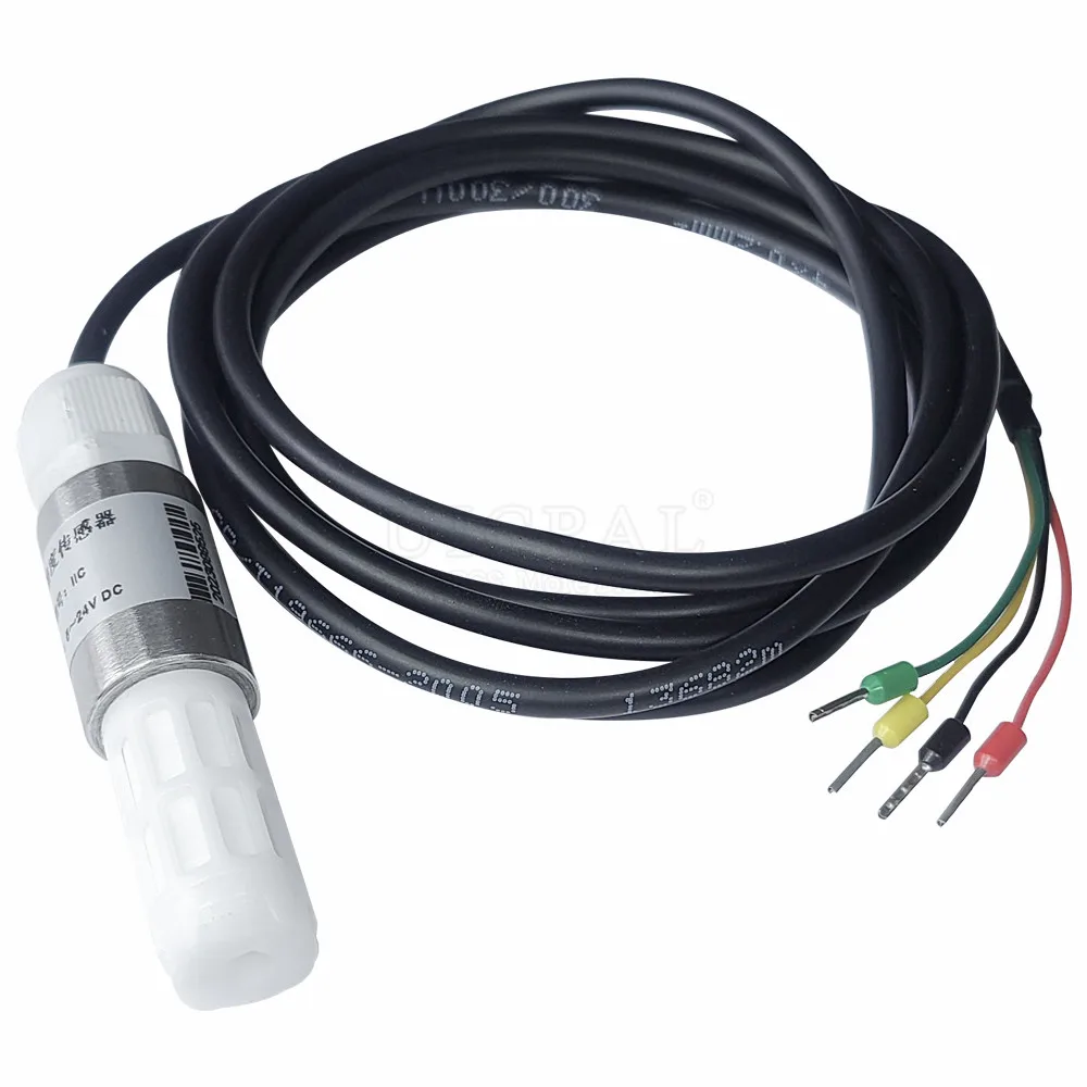 RS485 Temperatura e Umidade Sensor, Sonda Cabo, SHT40 PE Shell, Sensores de Capacitância Digital para Estufa, 2M Comprimento, Saída I2C