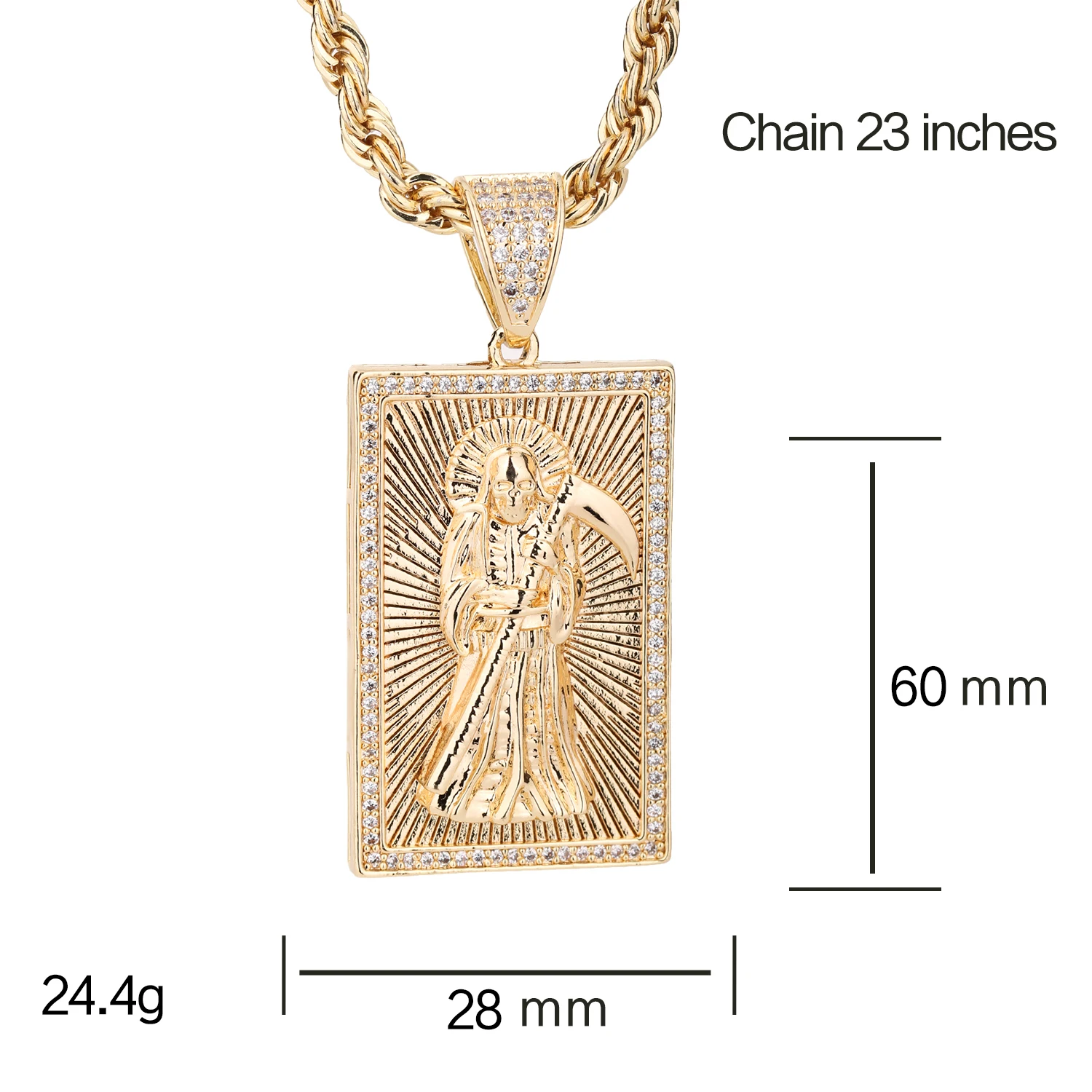 Fashionable and Charming European and American Catholic Virgin Necklace, Religious Belief, God Hip Hop Pendant, Exquisite Party