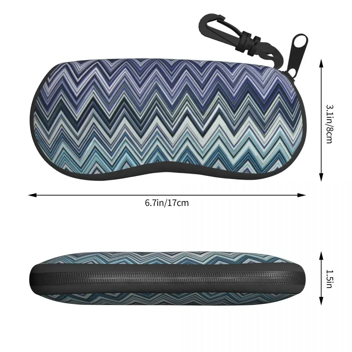 Home Bohemian Eyeglass Glasses Case Women Men Soft Zigzag Boho Pastel Sunglasses Protective Box