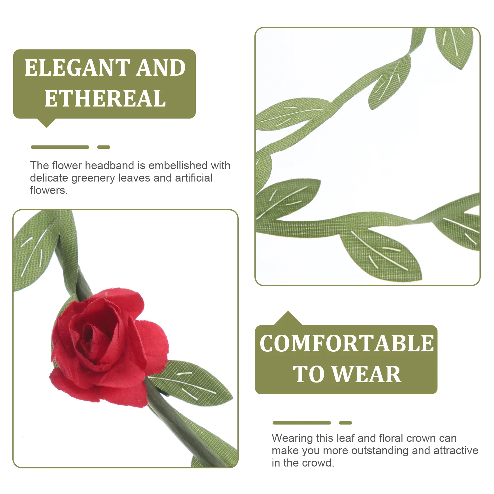 

3 Pcs Garland Bracelet Flower Headband Hair Floral Wreath Headbands Crown Wedding Accessories Bridesmaid