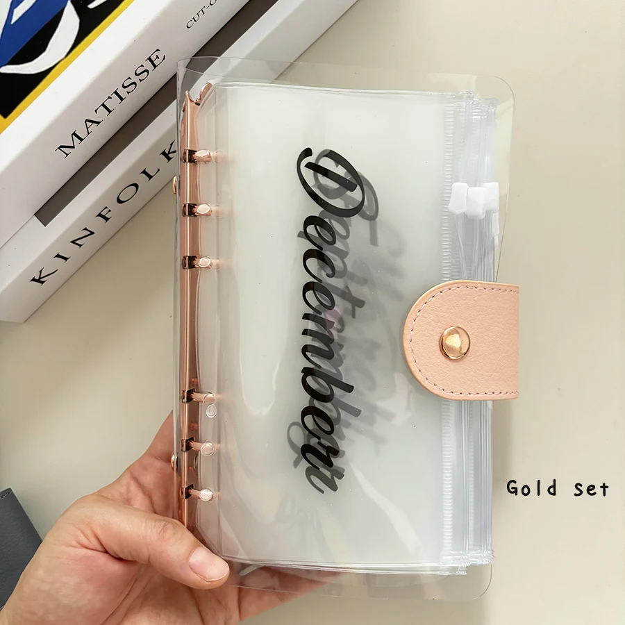 A6 Loose Leaf Monatliche Reißverschlusstasche Bargeld Budget Umschlag Binder Ticket Quittung Aufbewahrungstasche Reichtum Management Geschenkset 1 Abdeckung + 12 – Detail 9