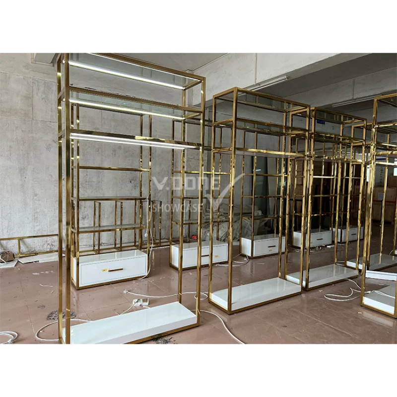 

customized.High-end Clothing store furniture design retail store metal display racks Shelf Clothes display rack cabinet rac