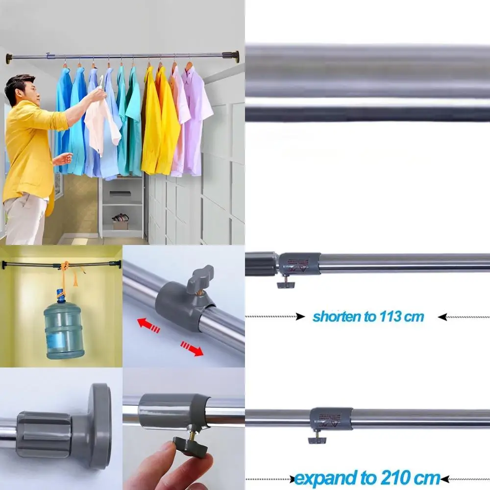 

Регулируемая металлическая занавеска для душа и сушилка для одежды, диаметр 25,4 мм, серая, длина 50,8-79,9