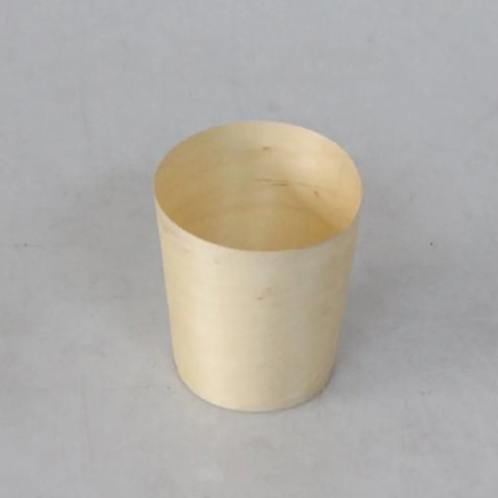 50Pcs Wooden Cups Natural Texture Fine Craftsmanship Wood Cups for Home Hotel Party Bar Banquet Picnic Teacup Snack Cup