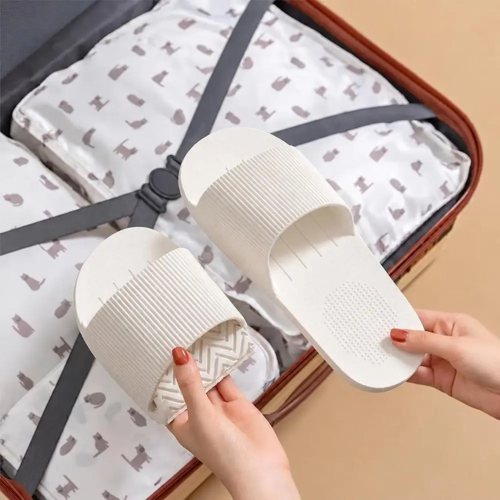 Soft EVA Foldable Slippers Flat Sole Massage Insole Bathroom Slippers Portable Unisex Style Non Slip Slippers Home Use