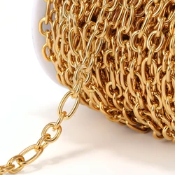 1 Meter Stainless Steel 18k Gold  3:1 O Link Rolo Cable Chains for DIY Necklace Findings Jewelry Making Bracelets Supplies