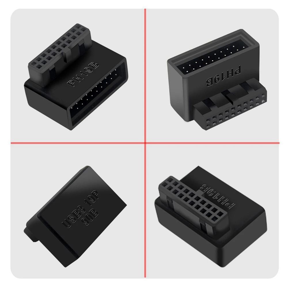 Y14APH19B USB 3.0 Interne Header USB3.0 19/20 P Socket 90 Graden Adapter Converter voor Computer Moederbord