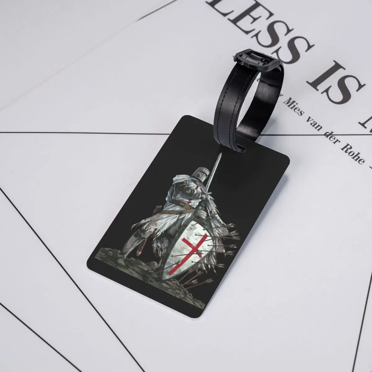 Knights Templar koper prajurit Tag abad pertengahan Templar Shield koper silang bagasi penutup privasi Label ID