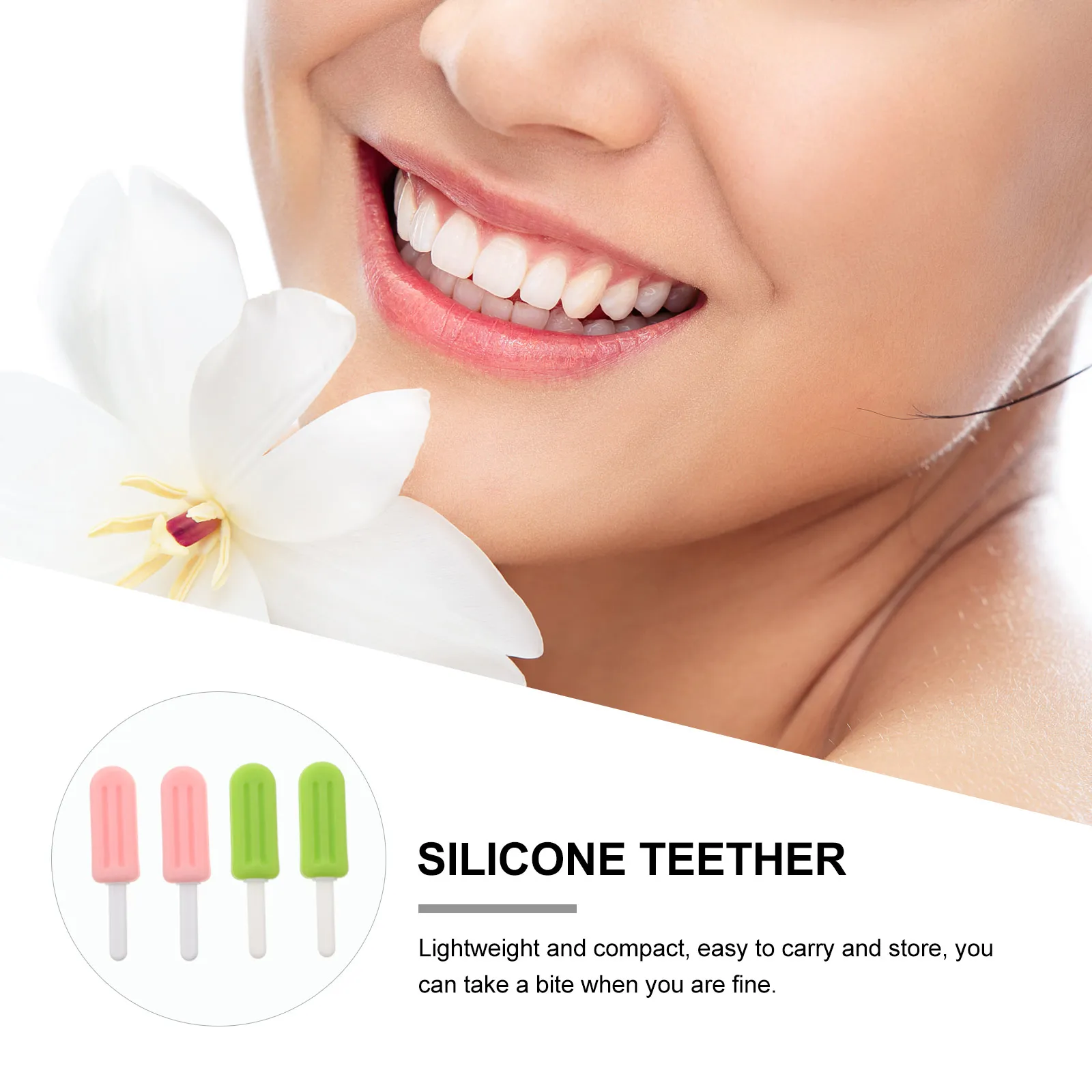 

4pcs Ice Shaped Chew Stick Teeth Friendly Teether Braces Oral Care Lightweight Portable