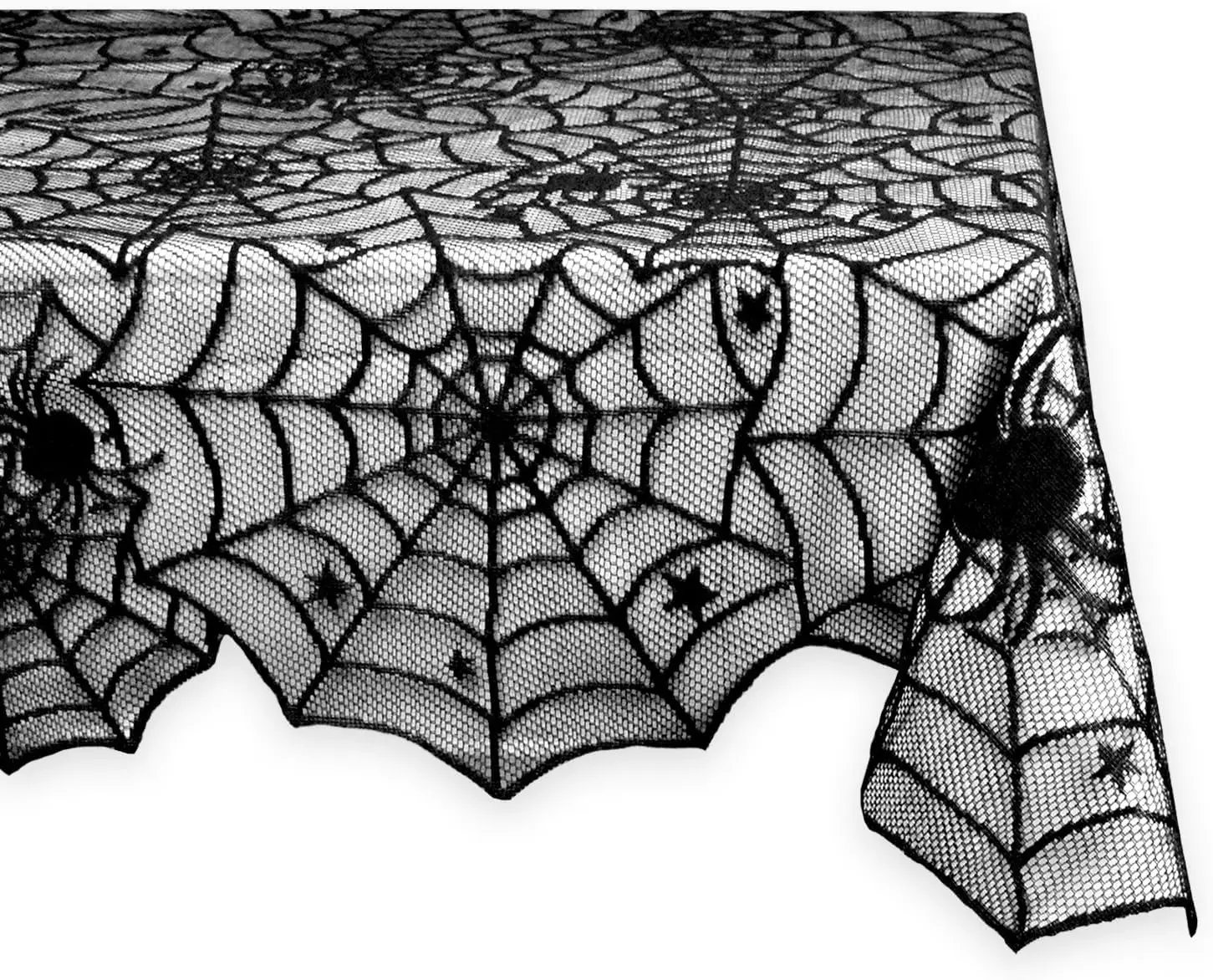 Dll Black Lace Overlay Tabletop CollectionGothic Halloween Decor, Tablecloth, 54x72,Spider Web Visit the Dll Store