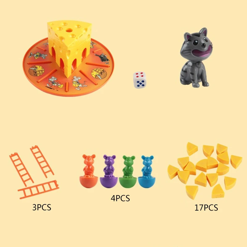 G92F Parent-Child Interactive Board Games for Cat and Mouse- Cake Cheese Boys and Girls Gifts Educational