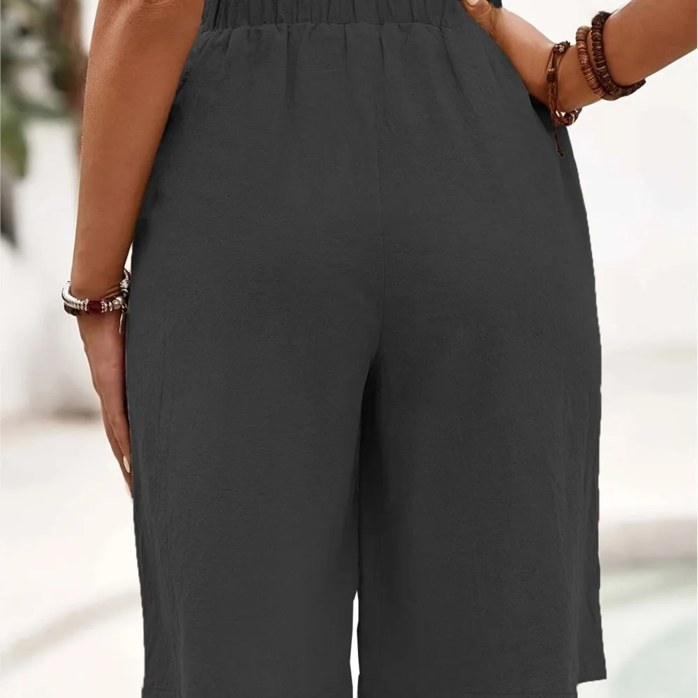 الملابس النسائية السراويل ثلاثة أرباع طول السراويل بلون مستقيم السراويل التنقل أسلوب بسيط عارضة أزرار كل مباراة #4