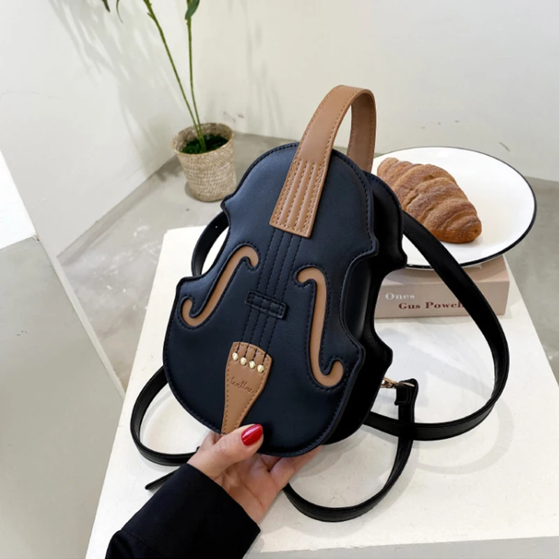 Kreative Violine Weiblichen Umhängetasche PU Leder Kleine Rucksäcke für Frauen Luxus Design Gewinde Damen Mode Schulter Tasche – Detail 9