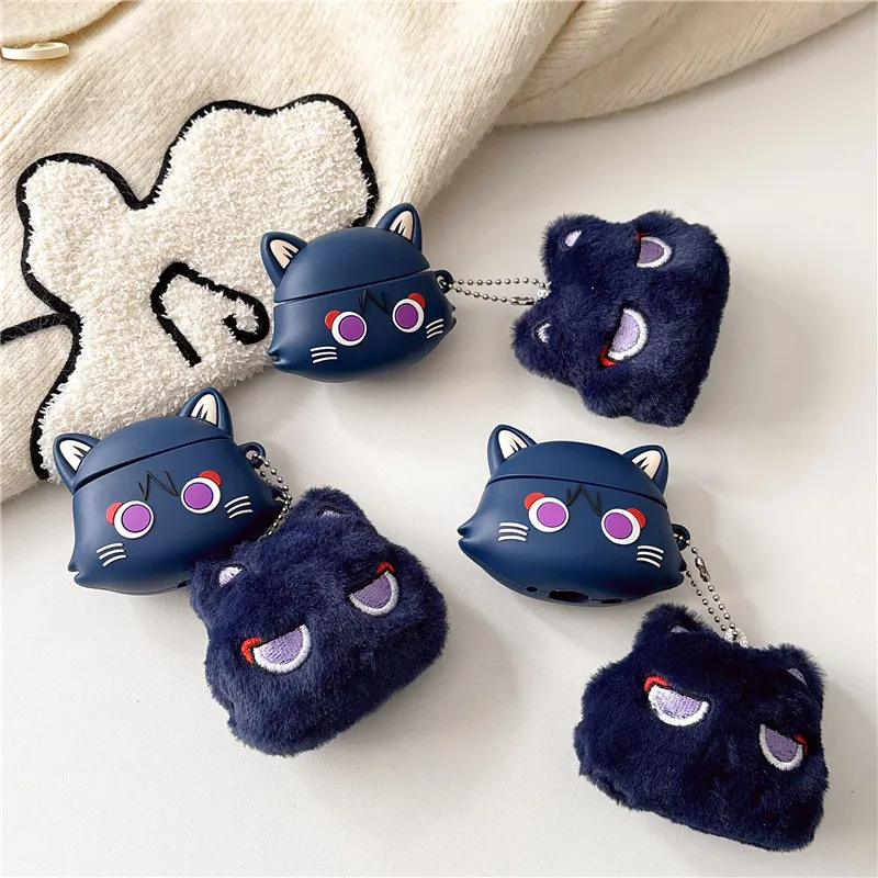 Wanderer Cat Genshin Impact funda para auriculares para AirPods 1 2 3 Pro Pro2 4 auriculares inalámbricos Bluetooth funda para auriculares