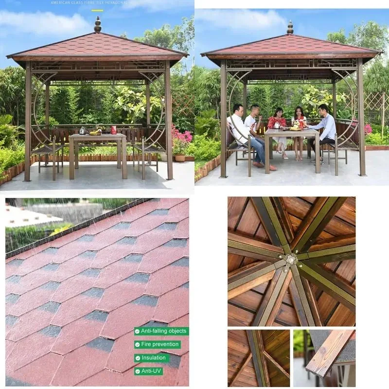 Large Metal Pavilion 3x3m Luxury Outdoor Playground Equipment