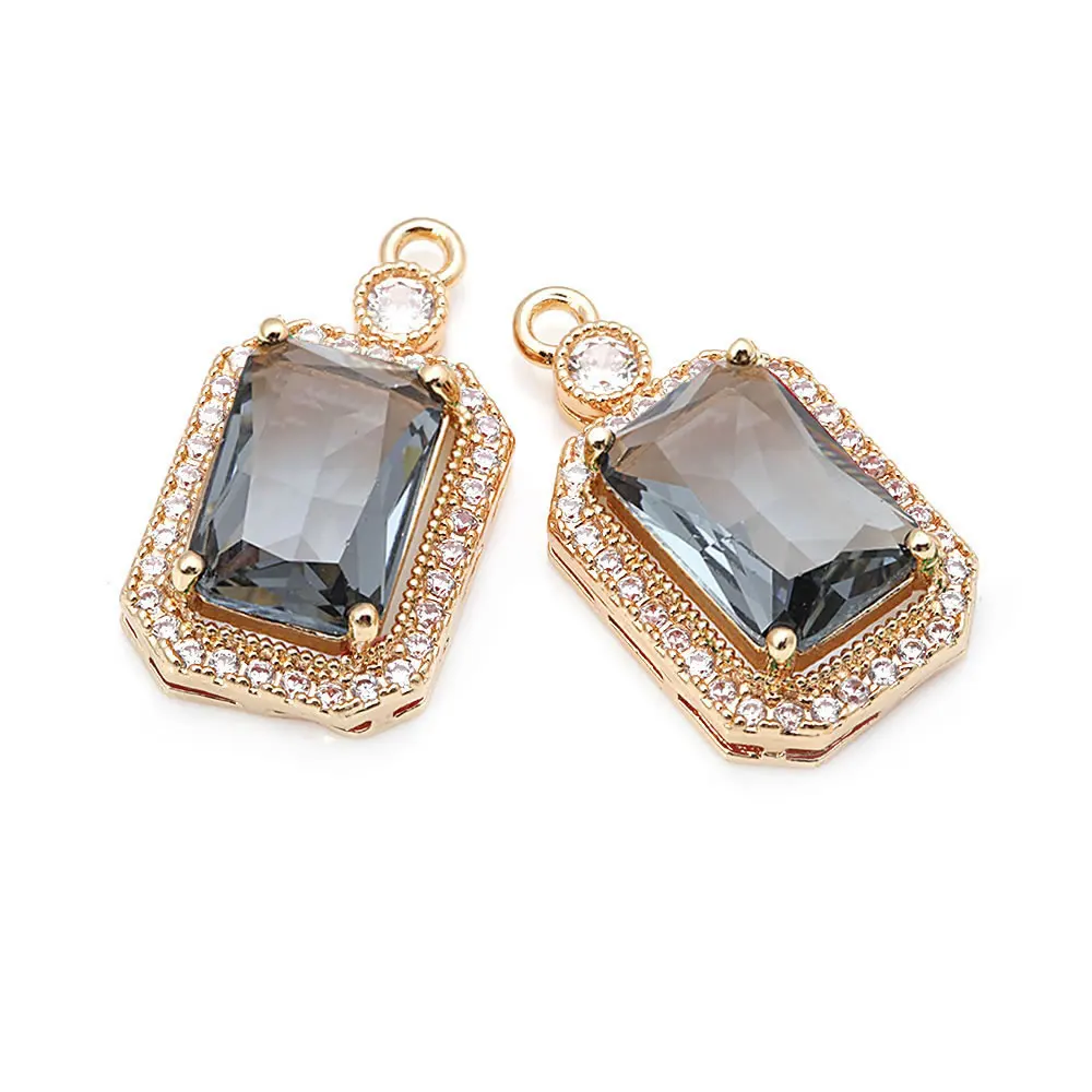 4PCS 24x13MM 18K Gold Color Brass Rectangle Charms Pendants Necklace Earrings Diy Jewelry Accessories Rosediy official-website