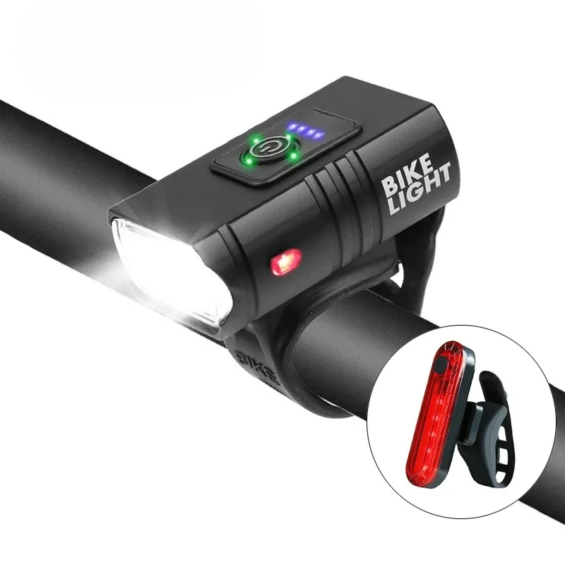 أضواء دراجة LED الدراجة الجبهة العلوي عرض الطاقة الجبلية MTB مقاوم للماء USB الدراجات LED الدراجة الجبهة مصباح