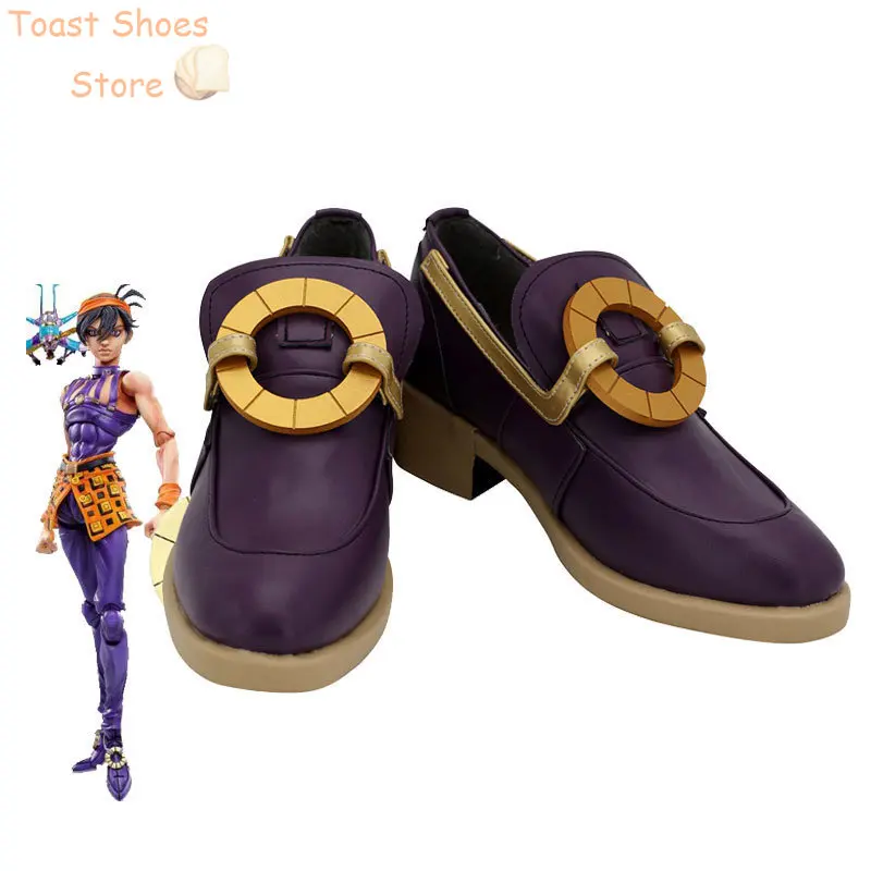 JoJo'sives ArreAdventure Narancia Ghirga Cosplay Chaussures en cuir PU, Anime Cosplay Prop, Halloween Boot, Costume Prop