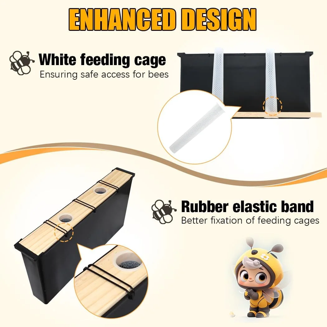 2 Pack 6.5L Bee Pro Feeder Beekeeping Supplies Beehive Frame Feeder for Bee Feeding Deep Frame Beehive Feeders