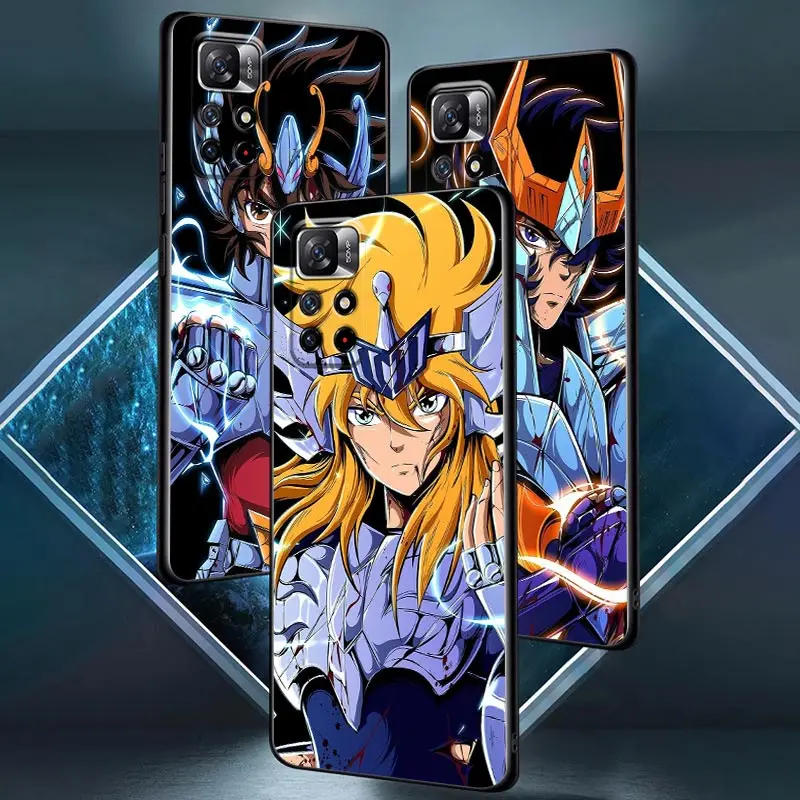 POCO X3 Pro Case For Xiaomi Poco F3 F4 F5 M5s M4 M3 X5 X4 X3 Pro NFC C40 Black Phone Case Cover Anime Saint Seiya Pegasus Seiyas