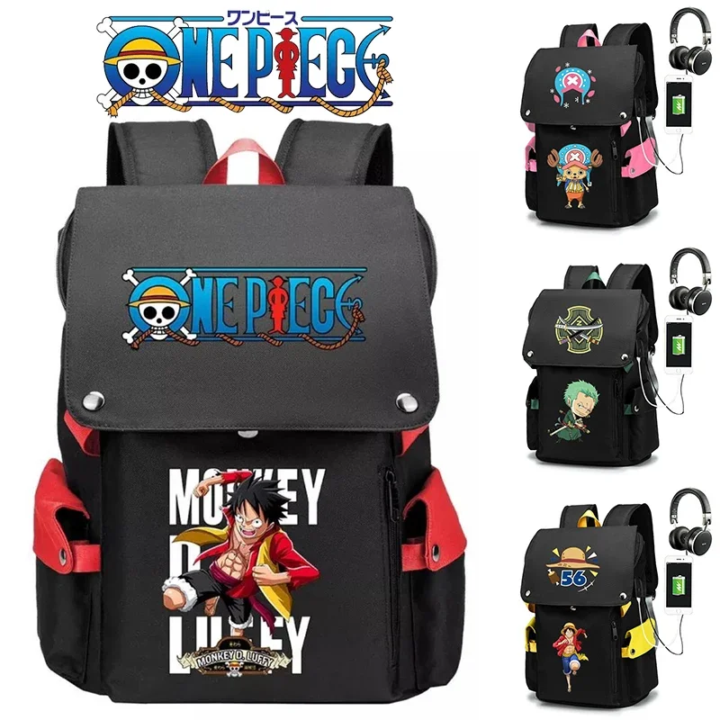 

One Piece Luffy Boys Backpack Anime Multi-pocket Casual Woman Travel Bag High Quality Schoolbag for Teenage Girl Book Knapsack