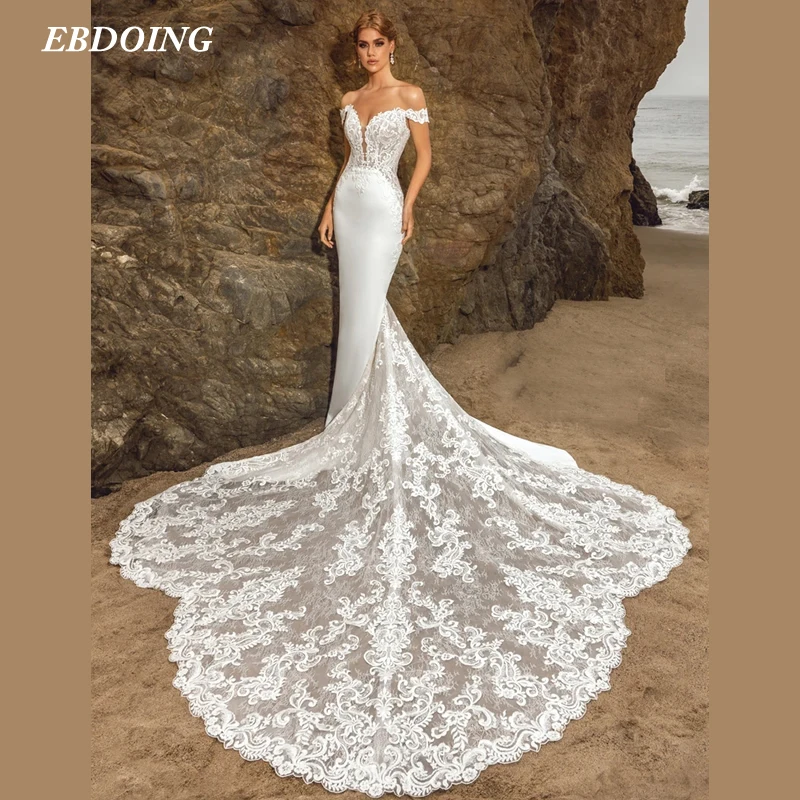 Newest Wedding Dress Mermaid Deep Sweetheart Neckline Elegant With Lace Apliques  Custom Made Plus Sizes Vestidos De Novias