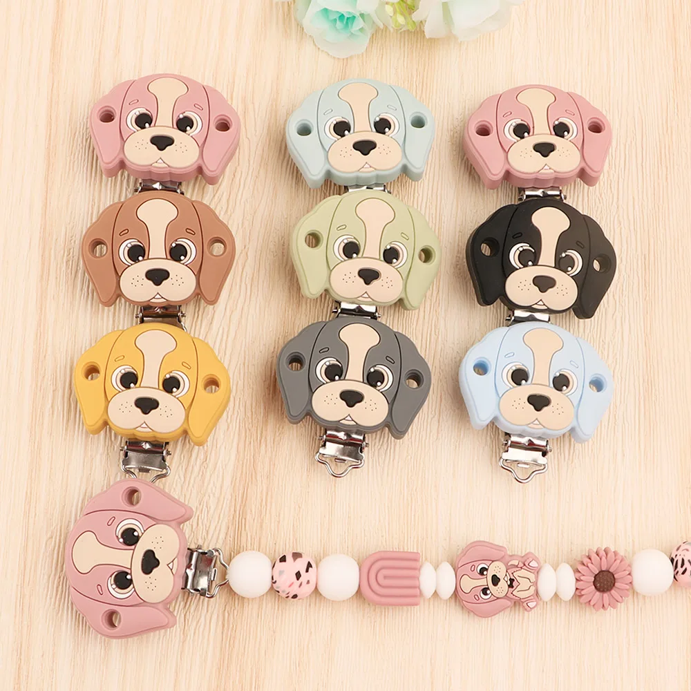 2Pcs/Lot Cartoon Animals flower rainbow Silicone Beads Clips Food grade for DIY Making Jewelry Necklace Accessories