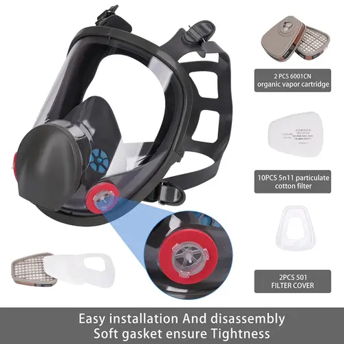 27 In 1 6800 Industrial Painting Spraying Respirator Gas Mask 2 In 1 Suit Safety Work Filter Dust Full Face Mask Replace MMM - Image 2