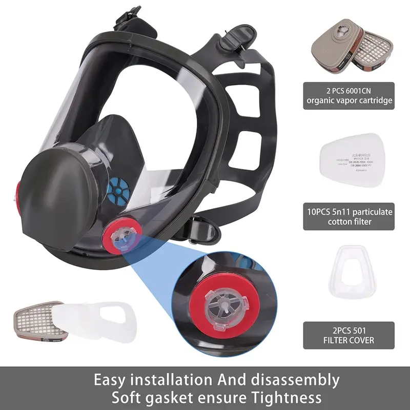27 In 1 6800 Industrial Painting Spraying Respirator Gas Mask 2 In 1 Suit Safety Work Filter Dust Full Face Mask Replace MMM - Image 2