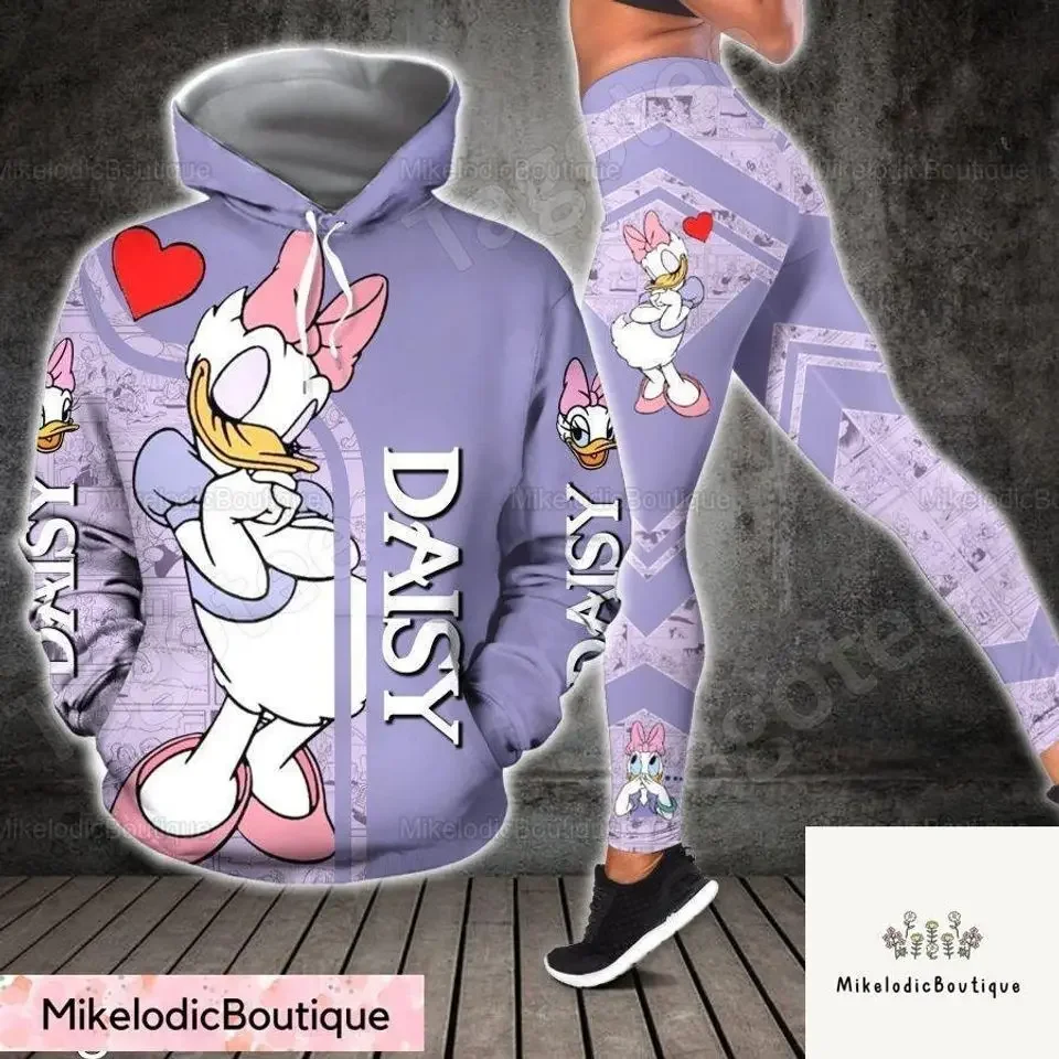 2024 New Daisy Duck  3D Hoodie Women's Hoodie Suit Daisy Duck Yoga Pants Sweatpants Fashion Sports Suit