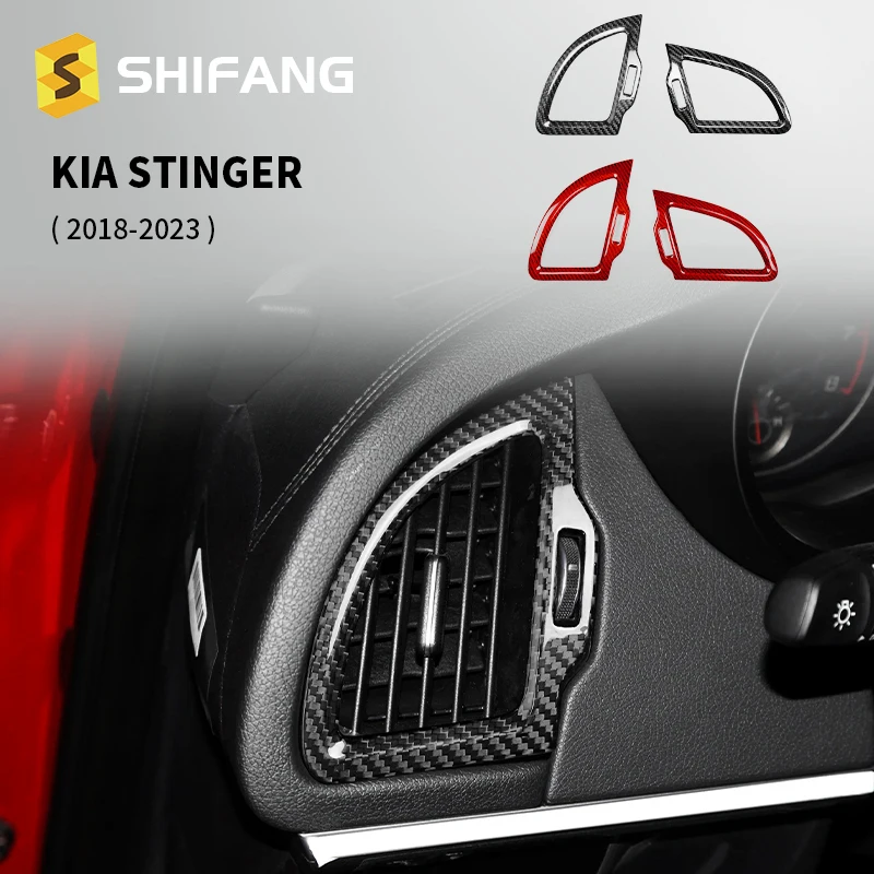 

Настоящая наклейка на вентиляционное отверстие из твердого углеродного волокна для KIA Stinger LHD 2018-2023 2022 2021 2020 2019, высококлассная, простая установка