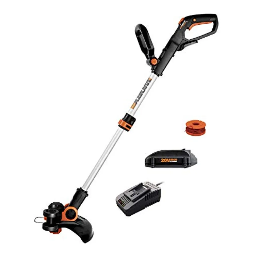 

Cordless String Trimmer Lawn Edger for residential use, ABS plastic body, black and gray, lightweight 5.5 LBS with Command Feed