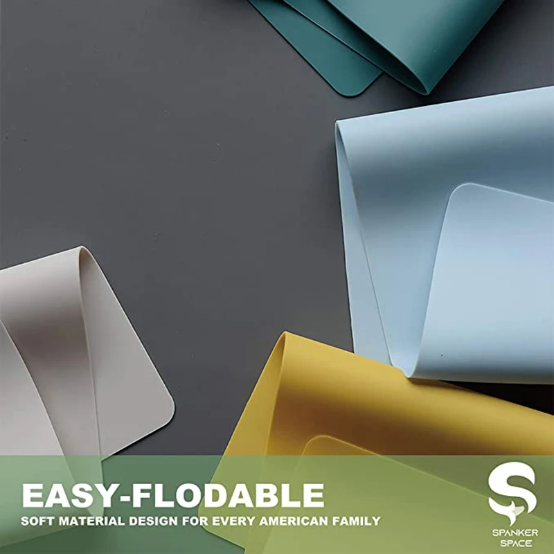 Silicone Placemats Set of 1/4/6/10 Food-Grade Non-Slip Kitchen Countertop Protectors Baking Mat Dishwasher Safe Table Mats