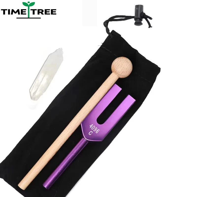 

4096 Герц Медицинская фиолетовая кристаллическая камертон Звуковое исцеление Терапия чакр Ударный инструмент