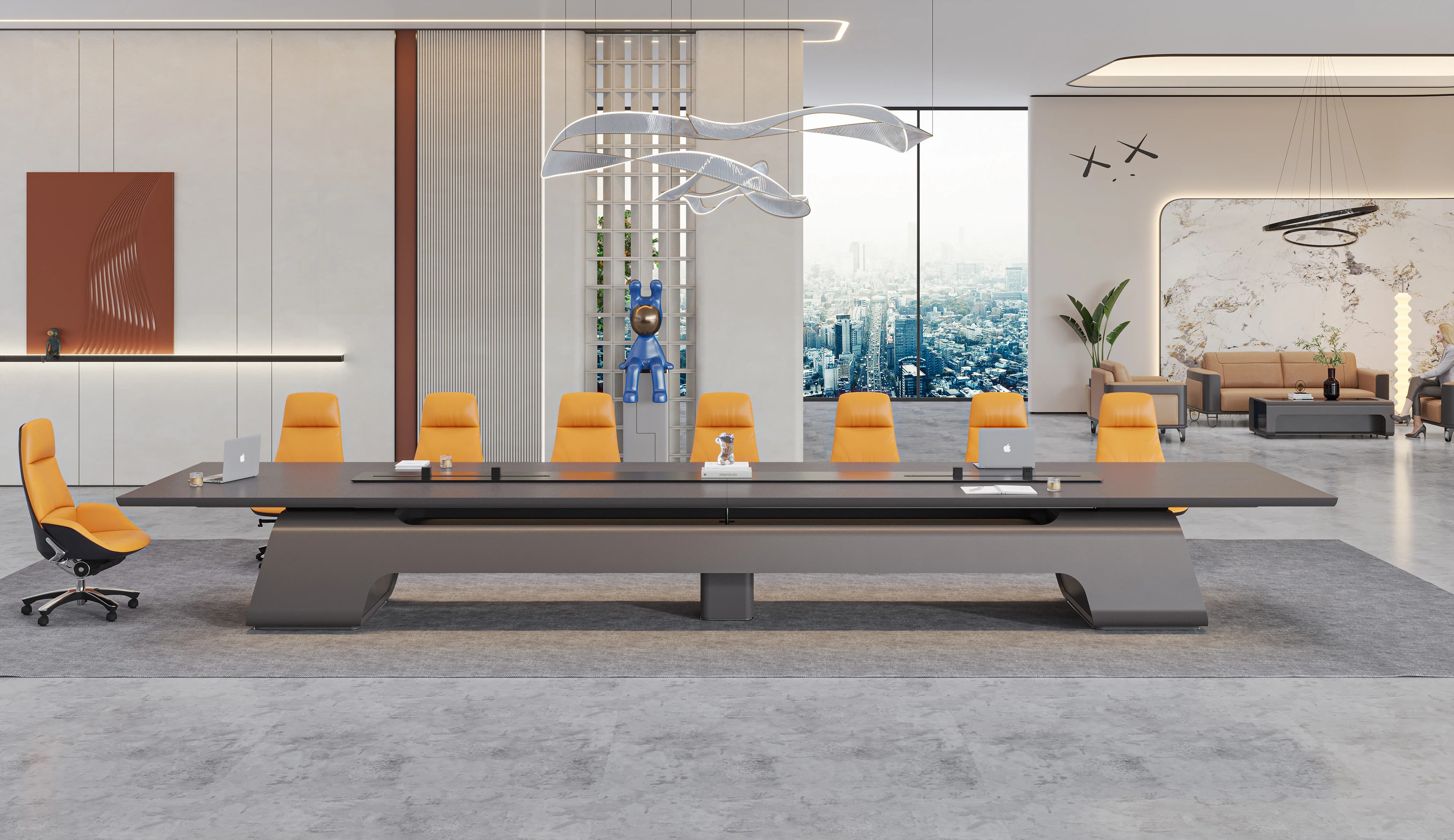 Meeting Table Customize Grey Chairman Office Table Hign End Office Desk Modern Large Conference Table Office  Furniture Unique