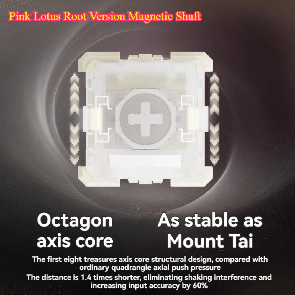 Pink Lotus Root Version Magnetic Shaft - Wuque Studio Babao 5pcs Muffled Custom Keyboard Switches