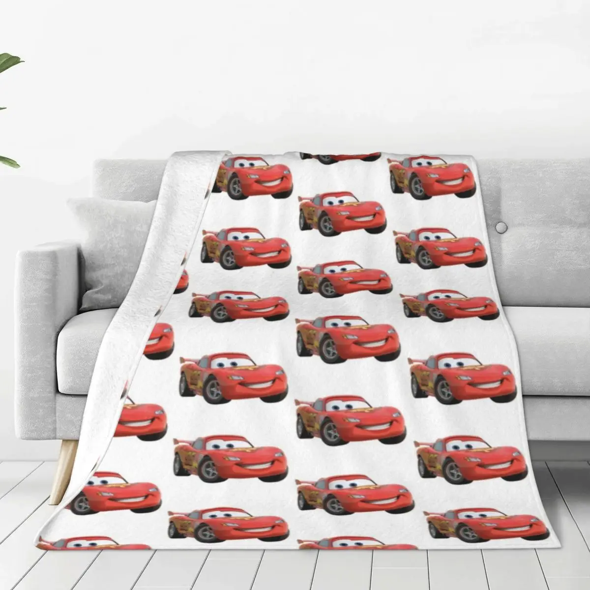 Lightning McQueen Cars Warm Soft Blanket Picnic Plush Bedding Throws Pattern Outdoor Flannel Bedspread Sofa Bed Cover