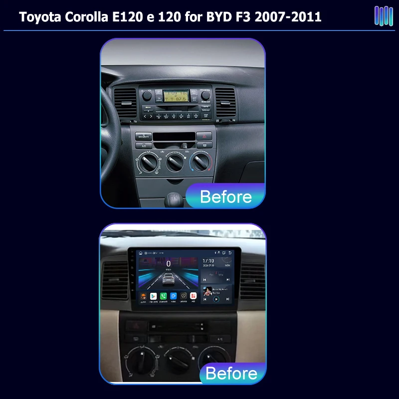 AI VOICE roadivox Android car radio for Toyota Corolla E120 e 120 for BYD F3 GPS Navigation video Multimedia Player tape