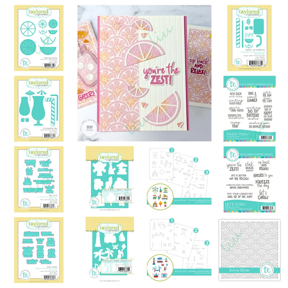 

Metal Cutting Dies Stamps and Stencils for DIY Birthday Greeting Cards Crafts Summer Seaside Beach Lemon Drink 2025 June New