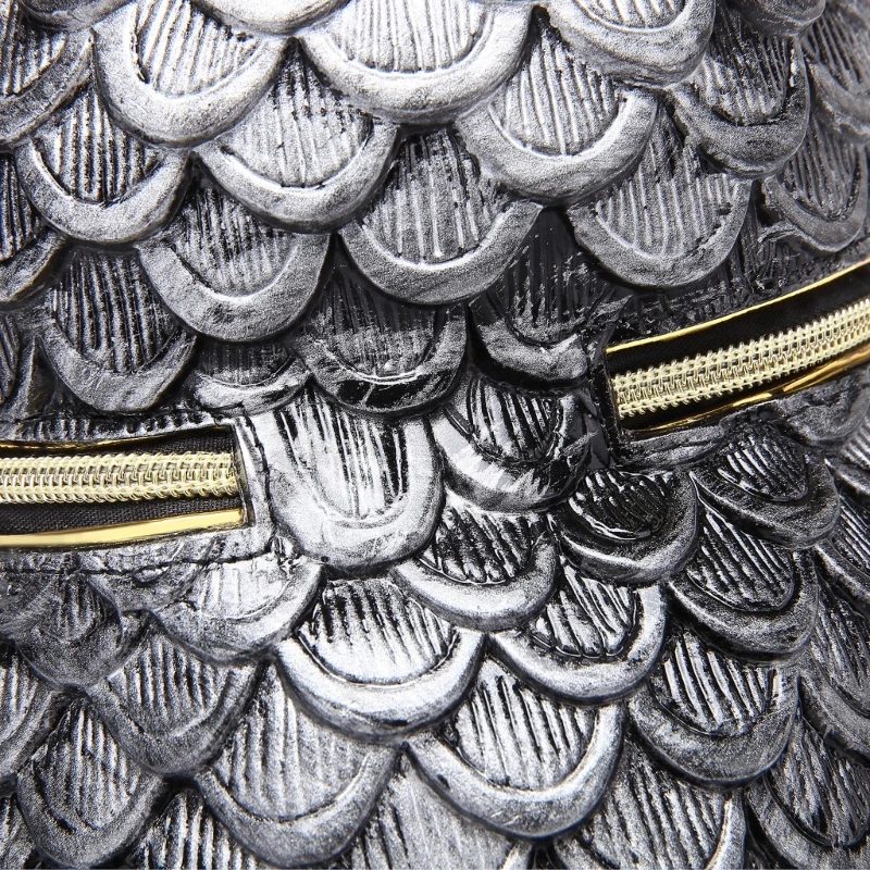 Female Black Shoulder Bag with 3D Owl Embossed Handbag Crossbody Bags