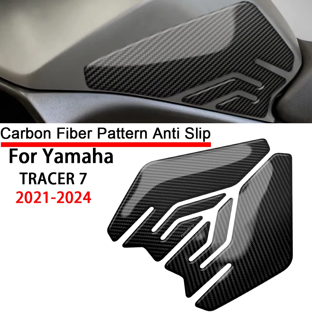 

For Yamaha TRACER 7 2021 2022 2023 2024 3D Carbon-look Motorcycle Side Fuel Tank Pad Knee Grip Protection Sticker