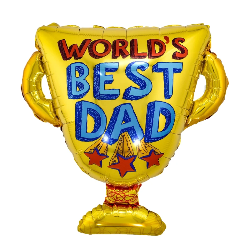 1pc Large Best Dad Trophy Foil Balloons Spanish Father's Day Trophy Balloon Father's Day Party Decorations Dad Gifts